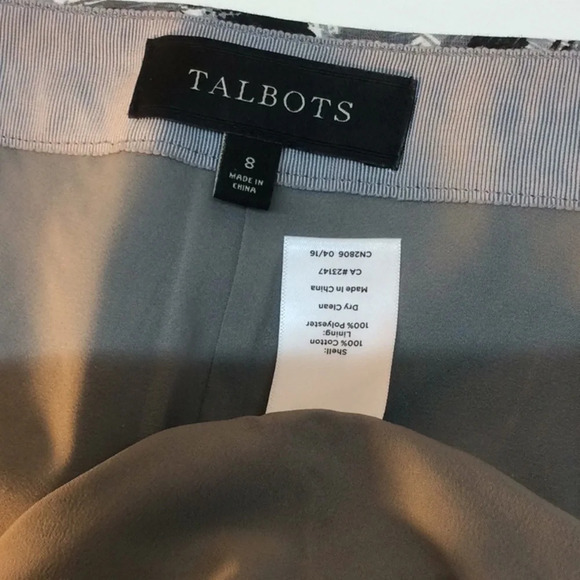 Talbots Gray, Black&White Pencil Skirt Side Zipper - Picture 8 of 8